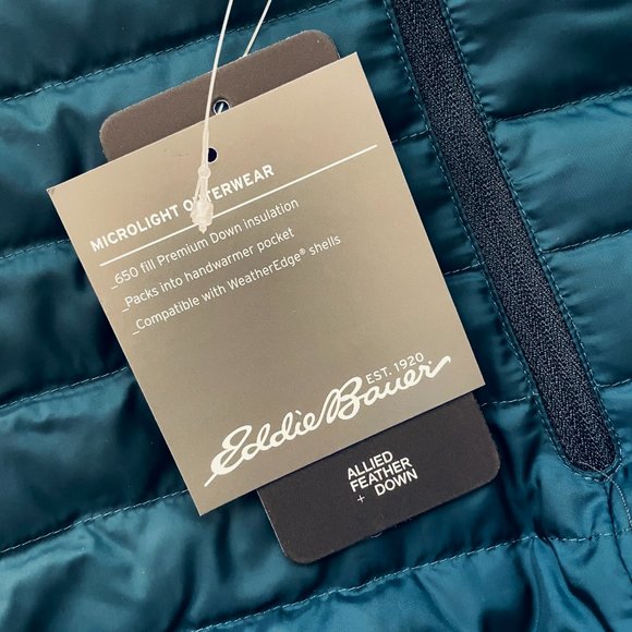 Nearly New! Women's Small Peacock Blue 650-fill Microlight Down Puffer Jacket - Picture 3 of 5